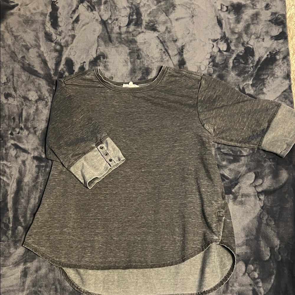 Jane and Delancey Gray Long Sleeve Top